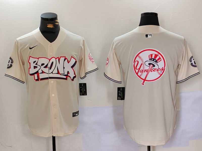 Men New York Yankees Blank Cream joint name 2024 Nike MLB Jersey style 16->oakland raiders->NFL Jersey